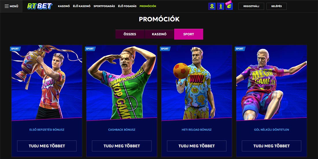 RTbet sport bónuszok